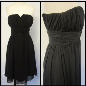 White House Black Market Sophisticated Black Chiffon Cocktail Dress- SZ 14